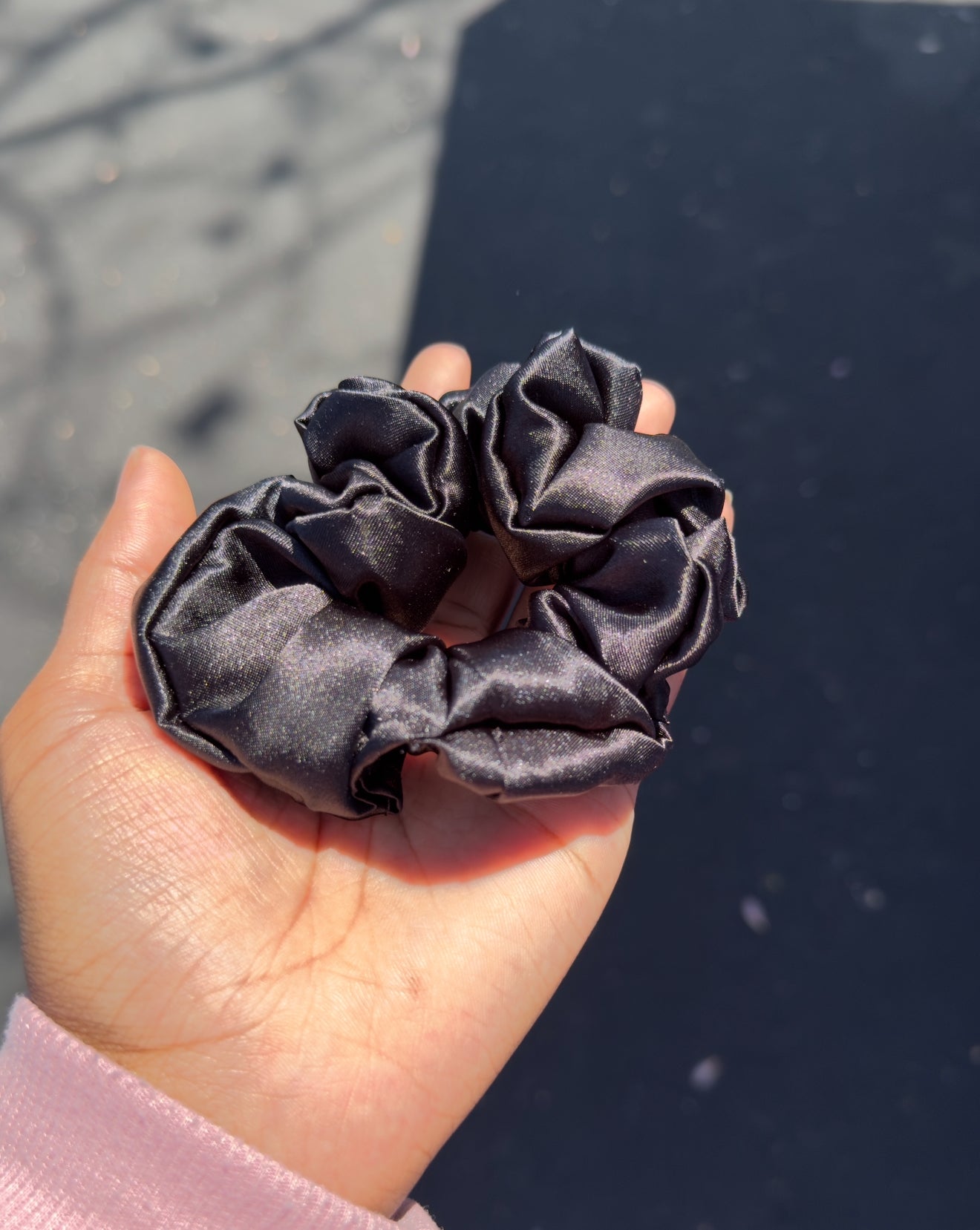 Black Satin Scrunchie