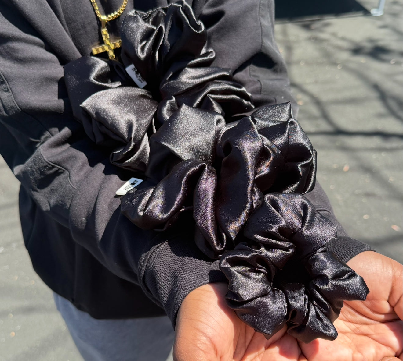Black Satin Scrunchie